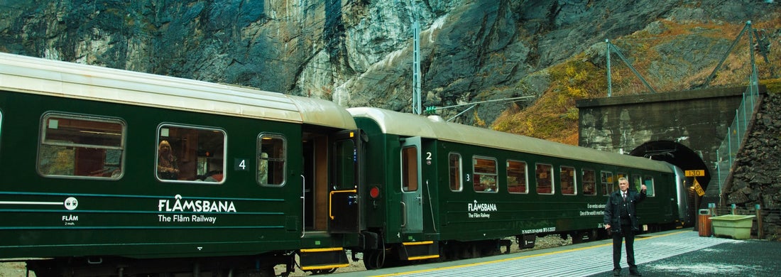 Noorwegen Flåmsbana Railway groene trein