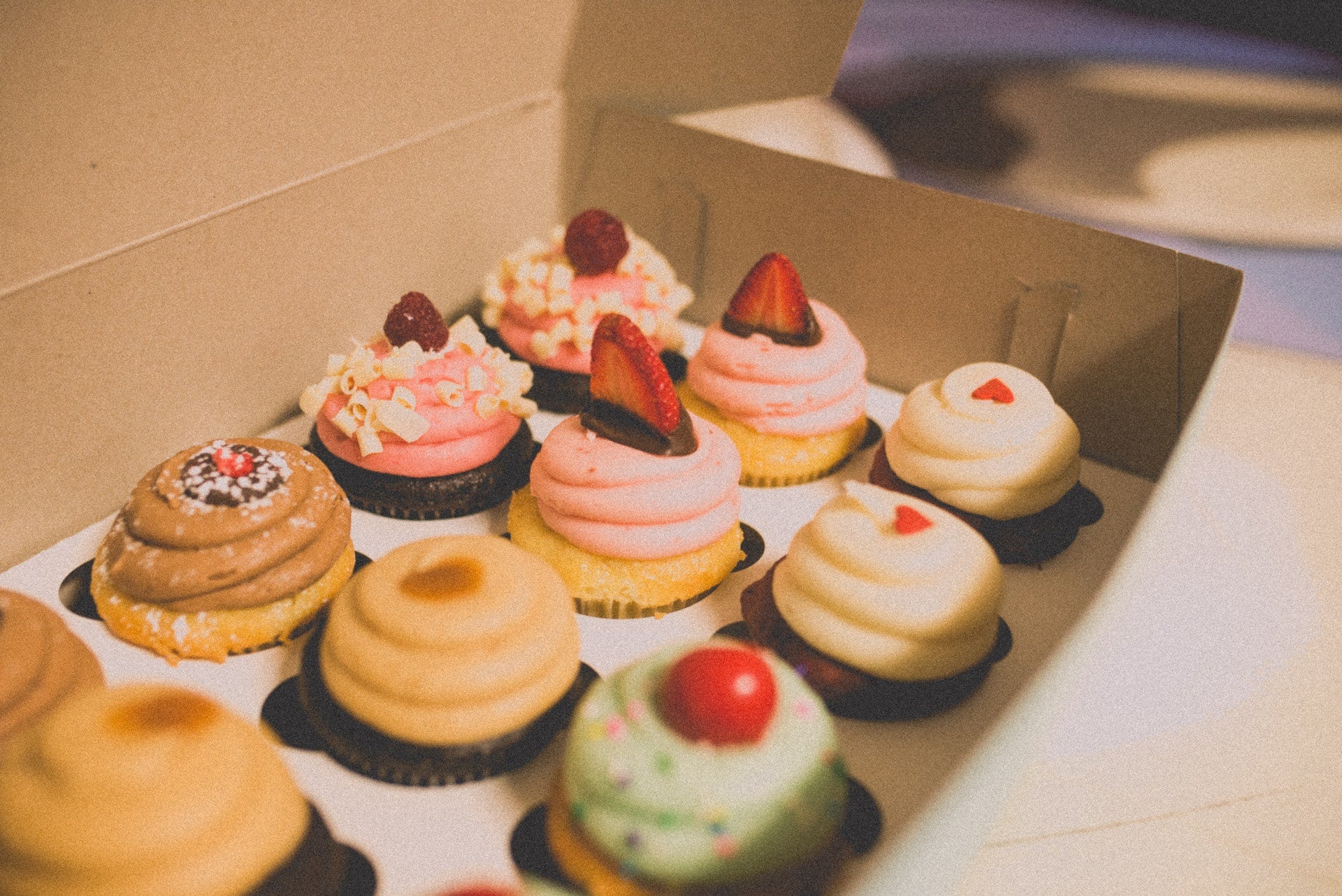 Fairy cupcakes with strawberry and vanilla